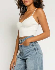 Ribbed V Neck Tank Top