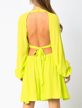 Load image into Gallery viewer, Open Back Bubble Sleeve Dress