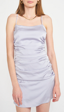 Load image into Gallery viewer, Ruched Satin Spaghetti Strap Dress