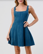 Load image into Gallery viewer, Sleeveless Flare Denim Dress