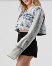 Load image into Gallery viewer, Wide Sleeve Denim Crop Jacket