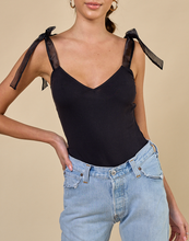 Load image into Gallery viewer, Sleeveless Organza Shoulder Strap Bodysuit