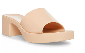 Chunky Heel Rubber Slide Sandal