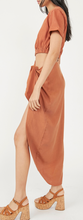 Load image into Gallery viewer, Short Sleeve Side Tie Maxi Dress