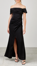 Load image into Gallery viewer, Off The Shoulder Overlap Pleated Dress