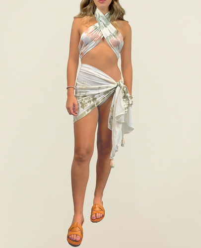 Tie Dye Halter Wrap Top