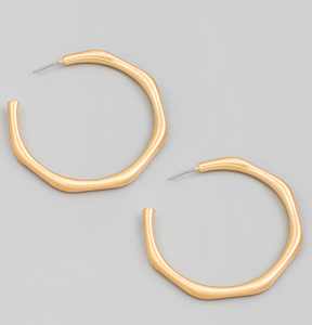 Metallic Circle Hoop Open Earrings