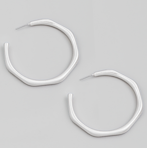 Metallic Circle Hoop Open Earrings