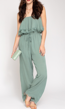 Load image into Gallery viewer, Frayed Hem Tube Top Jumpsuit
