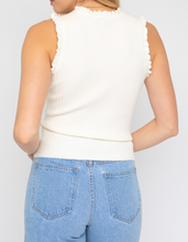 Load image into Gallery viewer, Sleeveless Ribbed Ruffle Top