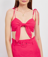 Load image into Gallery viewer, Tie Front Spaghetti Crop Top