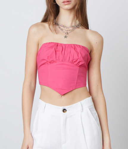 Strapless Corset Crop Top