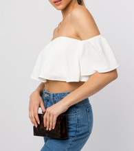 Load image into Gallery viewer, Off Shoulder Ruffle Layered Crop Top