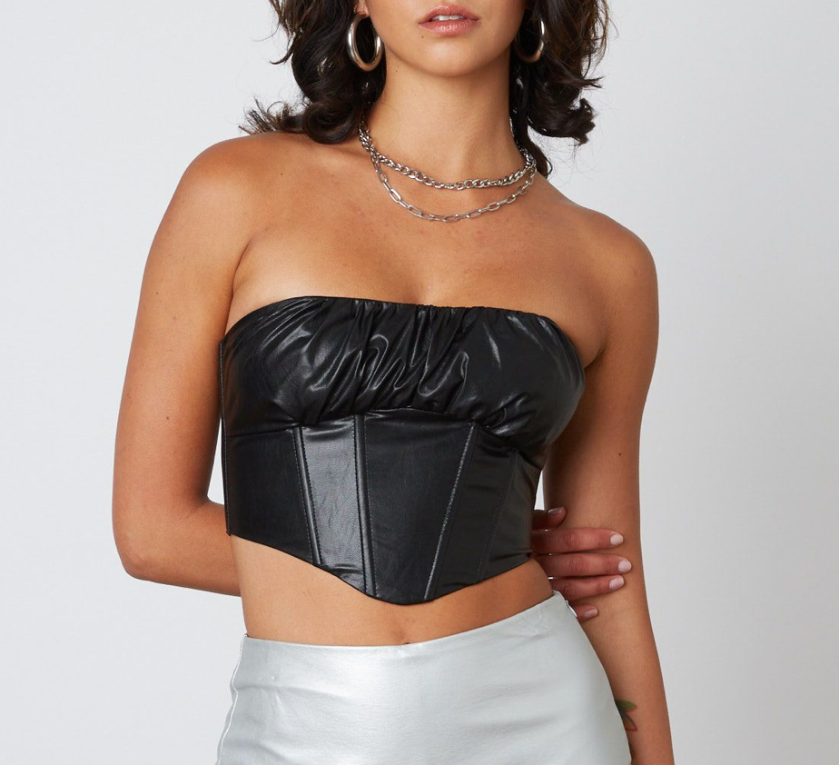 Strapless Corset Crop Top