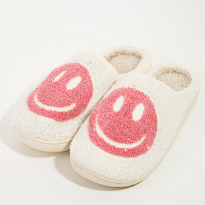 Happy Face Fuzzy Slippers