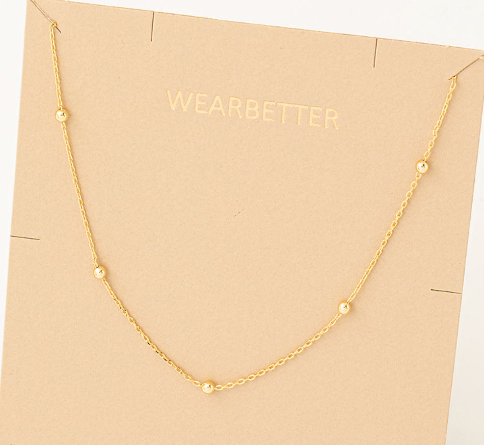 Dainty Saturn Chain Link Necklace
