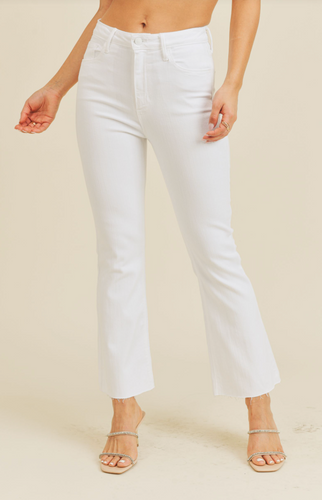 High Rise Cropped Flare Pants
