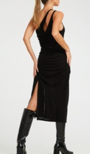 Load image into Gallery viewer, One Shoulder Split Opening Midi Dress