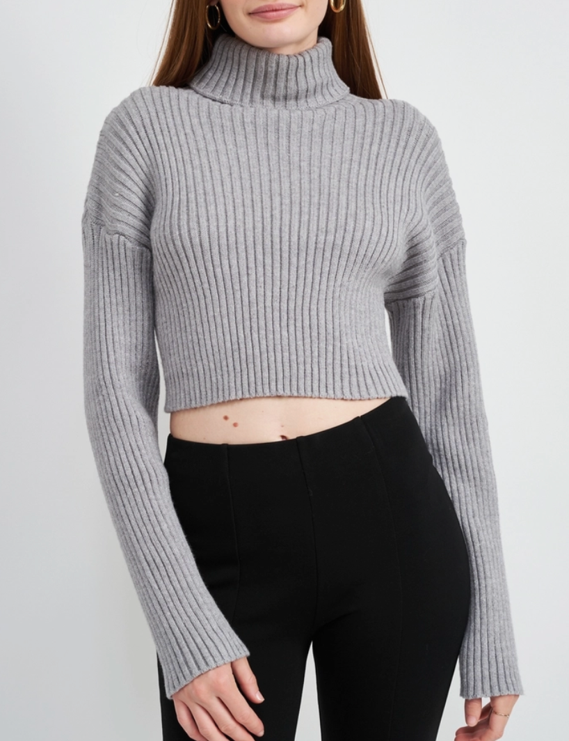 Cropped 2025 turtleneck jumper