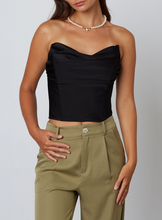 Load image into Gallery viewer, Scoop Cowl Neck Corset Top