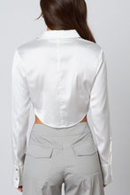 Load image into Gallery viewer, Long Sleeve Button Down Cropped Top