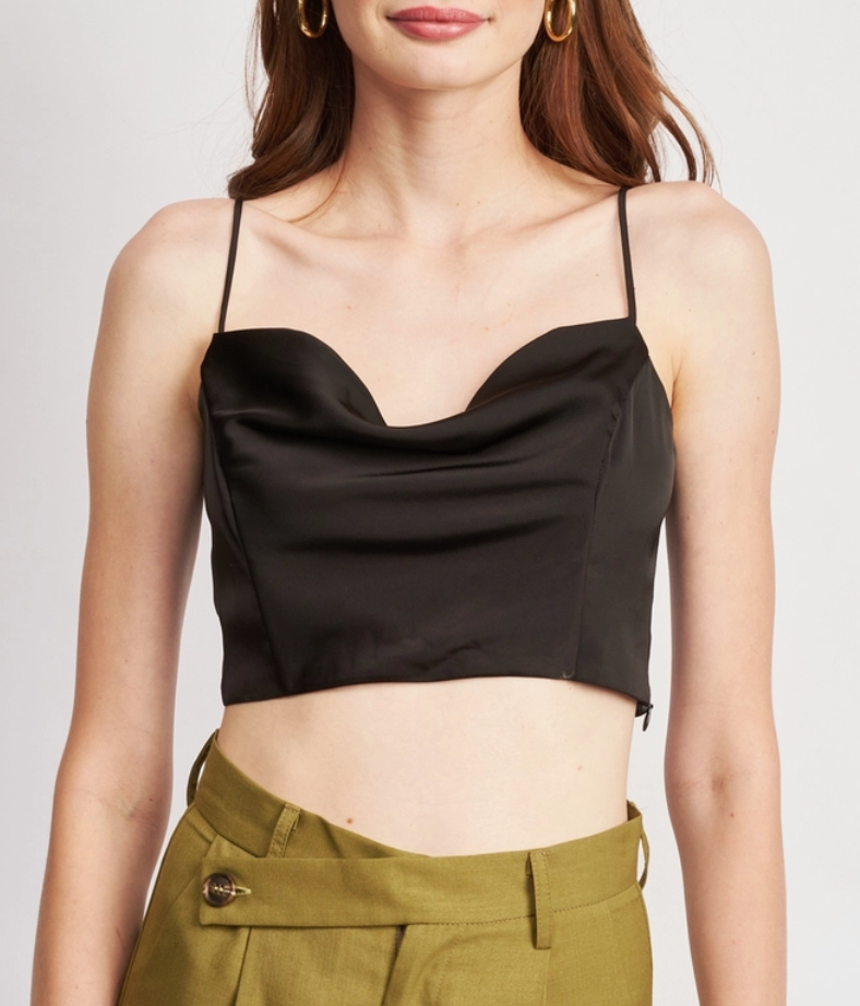 Satin Cowl Neck Bustier