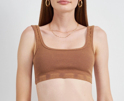 Sleeveless Ribbed Crop Top
