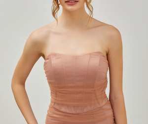 Cropped Mesh Tube Top