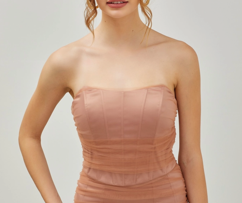 Cropped Mesh Tube Top