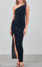 Load image into Gallery viewer, One Shoulder Drape Dress