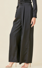 Load image into Gallery viewer, Tuck Satin Wide Leg Pants