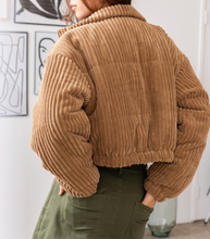 Load image into Gallery viewer, Corduroy Crop Puffer Jacket