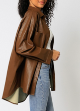 Load image into Gallery viewer, Oversized Faux Leather Shacket