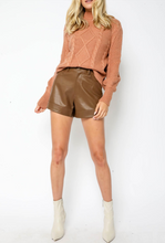 Load image into Gallery viewer, High Waisted Faux Leather Shorts