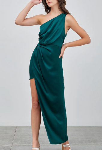 One Shoulder Slit Dress