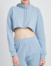 Load image into Gallery viewer, Cropped Contrast Rib Detail Hoodie