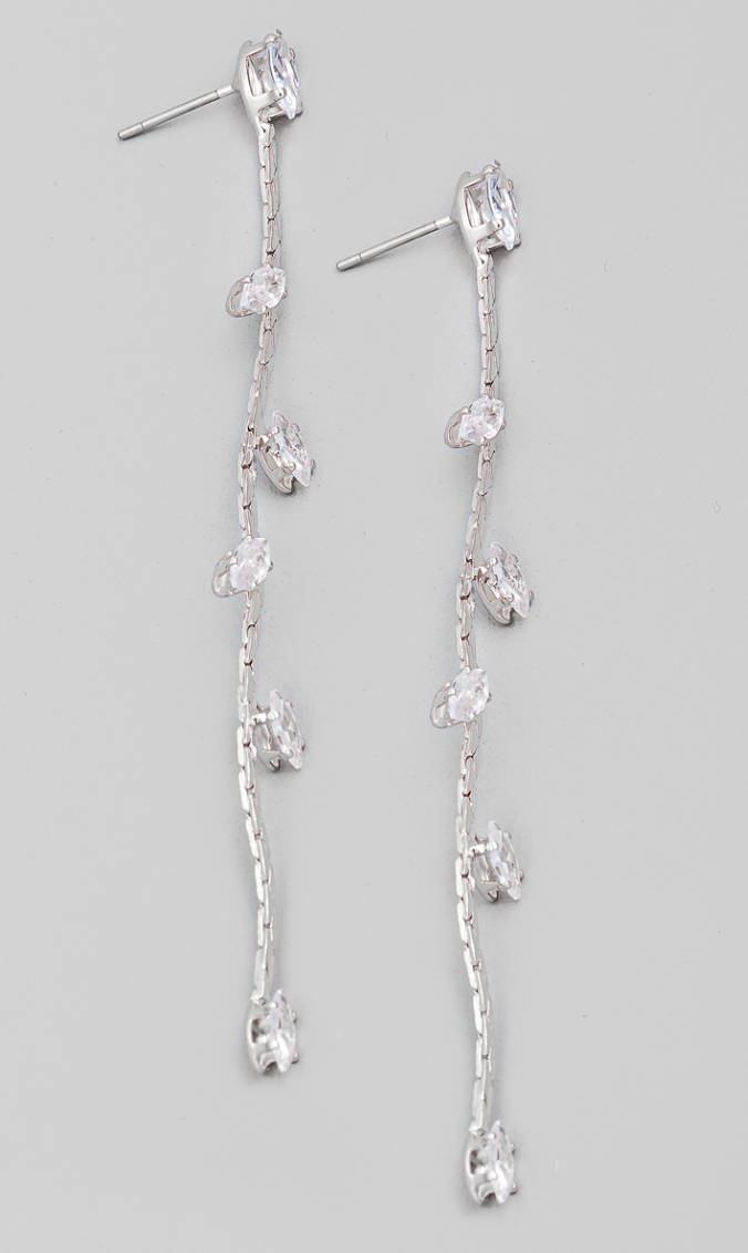 Rhinestone Chain Dangle Earrings