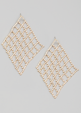 Load image into Gallery viewer, Rhinestone Diamond Shape Earrings
