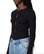 Load image into Gallery viewer, Keyhole Long Sleeve Ribbed Top