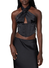 Load image into Gallery viewer, Halter Cross Front Corset Top
