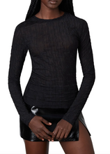 Load image into Gallery viewer, Crew Neck Mesh Long Sleeve Top