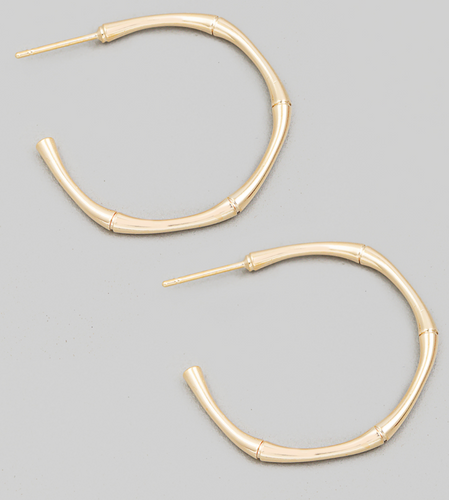 Bamboo Design Hoop Earrings