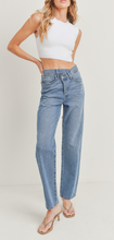 Load image into Gallery viewer, High Rise Criss Cross Straight Leg Jeans