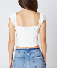 Load image into Gallery viewer, Puff Sleeve Corset Style Square Neck Top