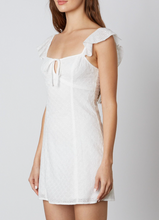 Load image into Gallery viewer, Eyelet Ruffle Trim Shoulder Mini Dress