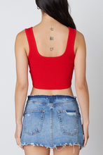 Load image into Gallery viewer, V Neck Ribbed Cropped Top