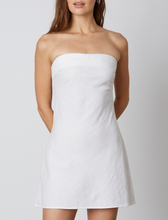 Load image into Gallery viewer, Strapless Linen Open Back Cowl Mini Dress