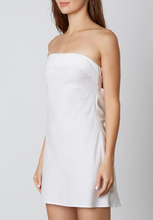 Load image into Gallery viewer, Strapless Linen Open Back Cowl Mini Dress