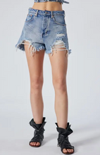 Load image into Gallery viewer, High Waisted Distressed Shorts