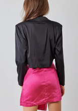 Load image into Gallery viewer, Satin Cropped Blazer Top